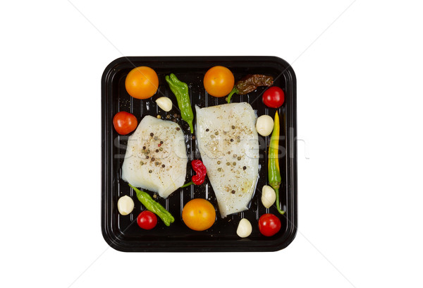 Cooking Cod Fish in baking pan  Stock photo © tab62
