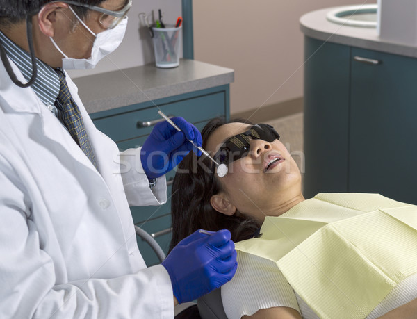 Woman patient waiting for dentist to begin work  Stock photo © tab62