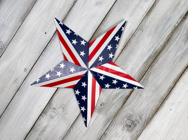 Fourth of July Star on rustic white wooden boards Stock photo © tab62