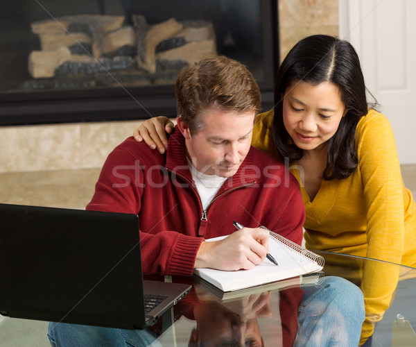Close Mature Couple Working from their Home  Stock photo © tab62