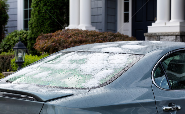 Fresh snow and ice on car rear window  Stock photo © tab62