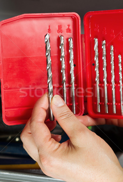 Werkzeuge bereit vertikalen Foto weiblichen Hand Stock foto © tab62