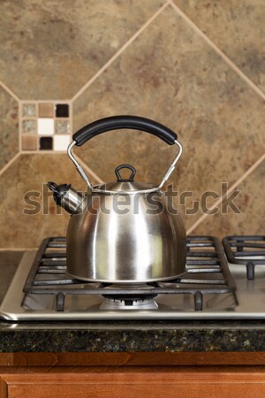 Tea edény tűzhely felső vízszintes fotó Stock fotó © tab62