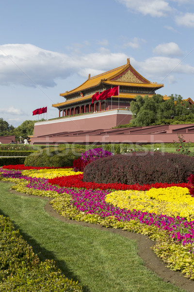 Forbidden City Temple and Flowers  Stock photo © tab62