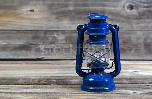 Restored Lantern on Weahtered wood  Stock photo © tab62