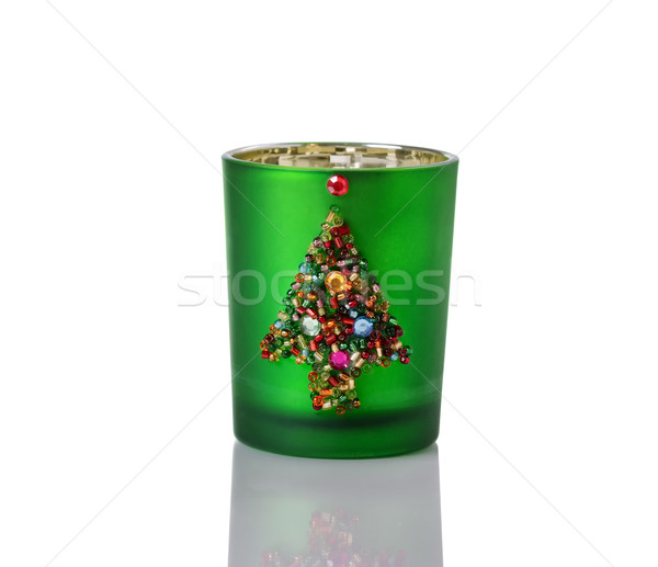 Homemade Christmas Candle Holder on White  Stock photo © tab62