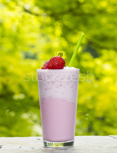 Strawberry Milkshake Outdoors with Nature  Stock photo © tab62