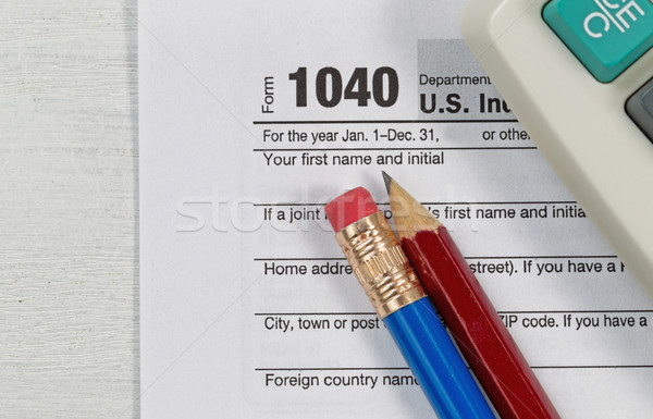 Close up of Tax Form with business objects on top  Stock photo © tab62