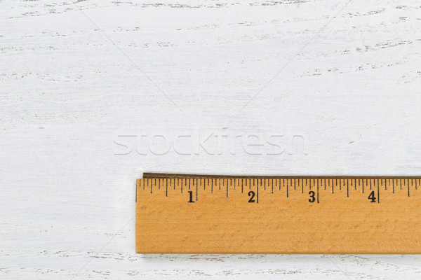 Wooden Ruler with Metal Edge on White wood  Stock photo © tab62