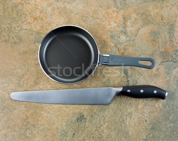Kitchen Basics- Frying pan and Bread Knife  Stock photo © tab62