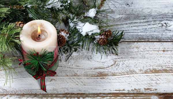 Stock foto: Weihnachten · Kerze · Ornament · rau · Niederlassungen