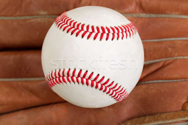 Used baseball and glove in filled frame format  Stock photo © tab62