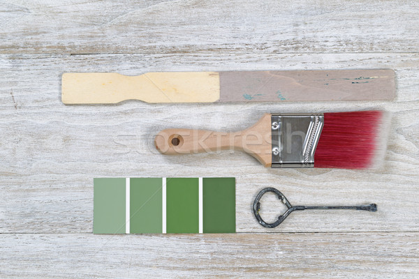 Selecting color to paint wooden boards Stock photo © tab62