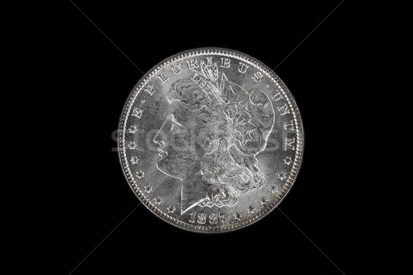 High Qaulity Silver Dollar on Black  Stock photo © tab62