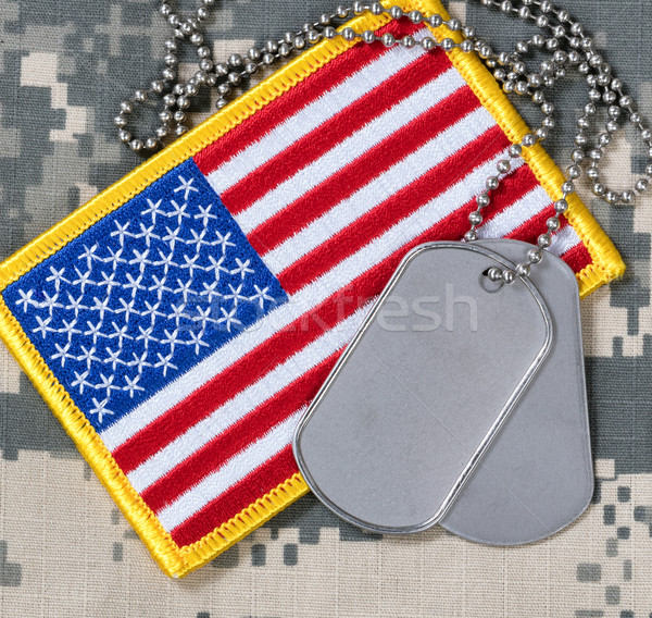 Amerikanische Flagge Hund Tags Tarnung Flagge Land Stock foto © tab62