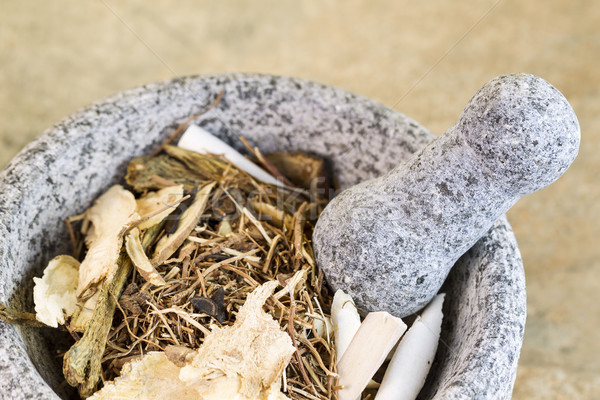 Natural Stone Pestle used for crushing Chinese Herbs Stock photo © tab62