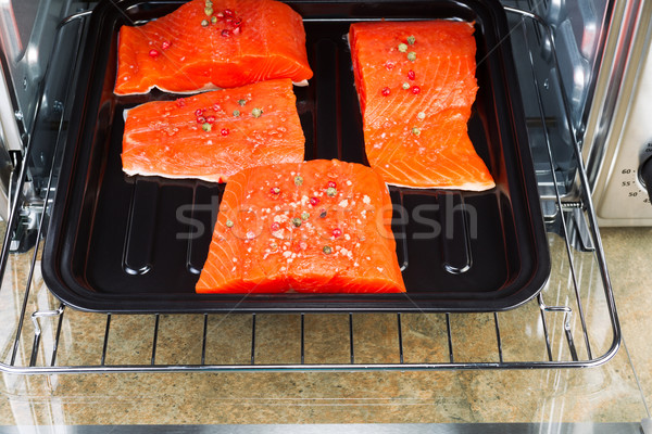 Baking Salmon in Oven Stock photo © tab62