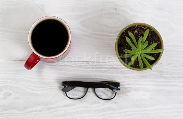 Blanche bureau simple objets up travaux [[stock_photo]] © tab62