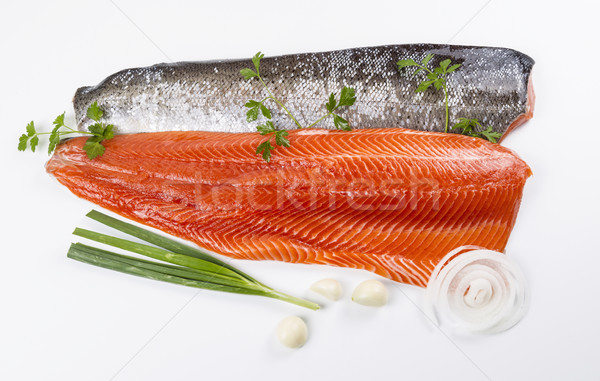 Wild Salmon Fillets and Herbs Stock photo © tab62