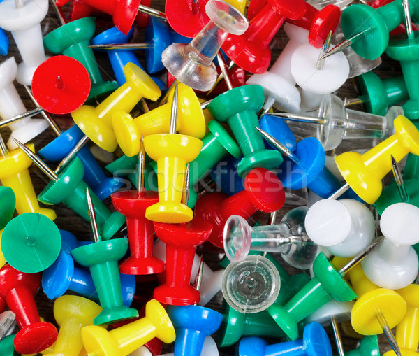 Filled frame of thumbtacks in different colors Stock photo © tab62