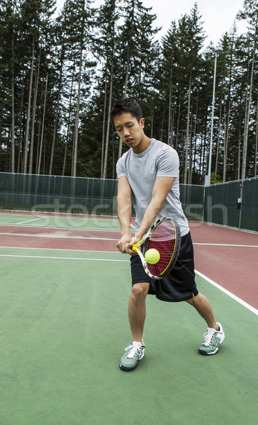 Outdoor Door Tennis - Backhand Stroke   Stock photo © tab62