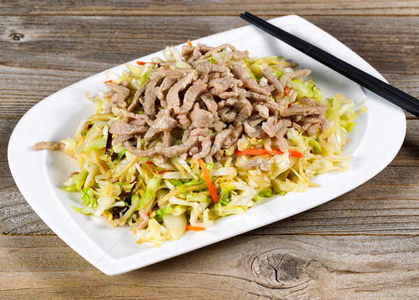 Thin pork slices with cabbage ready to eat  Stock photo © tab62