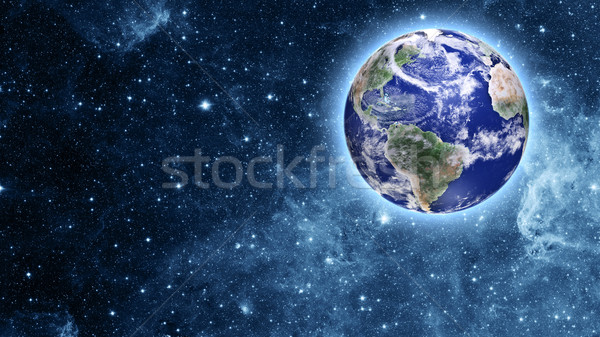 blue planet in beautiful space Stock photo © taden