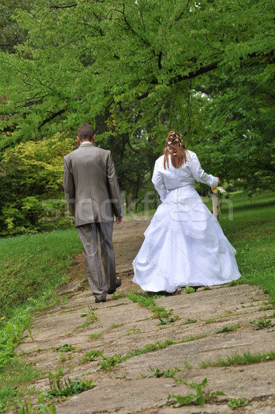 groom and bride walking  Stock photo © taden