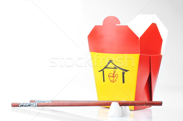 asian fast food boxes on white Stock photo © taden
