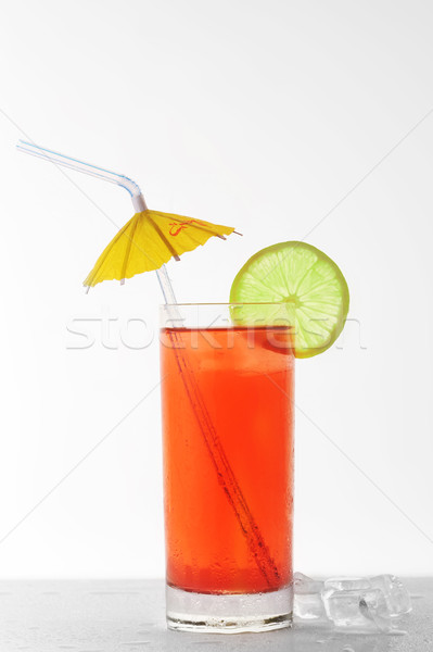 Foto stock: Vidrio · beber · hielo · resumen · naranja · rojo