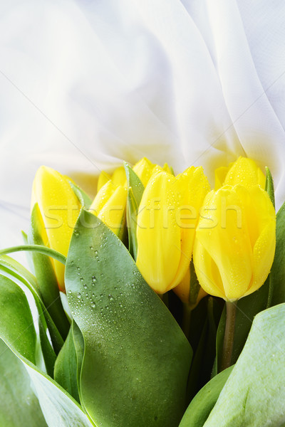 Giallo tulipani bouquet fresche tavola Pasqua Foto d'archivio © taden