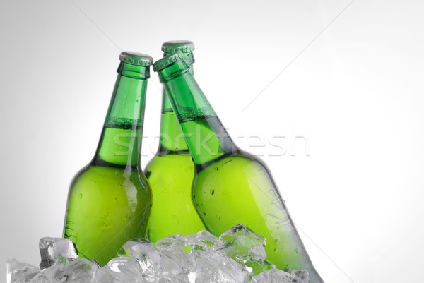Verde bottiglie birra vetro bevande drop Foto d'archivio © taden