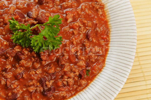 Heißen Chili Schüssel Chilischoten Bohnen Fleisch Stock foto © taden