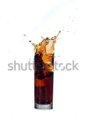 Foto stock: Bebida · fria · gelo · gotas · cola · fundo