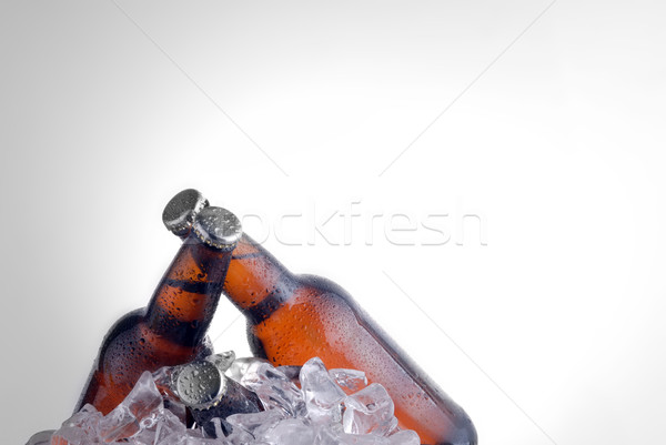 Kahverengi şişeler bira cam damla serin Stok fotoğraf © taden