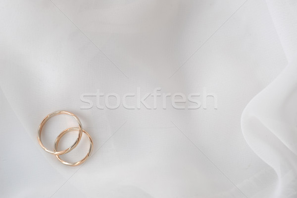 Alyans beyaz malzeme düğün Metal kumaş Stok fotoğraf © taden