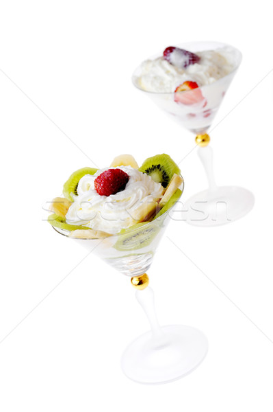 фрукты взбитые сливки свежие рубленый клубники киви Сток-фото © taden