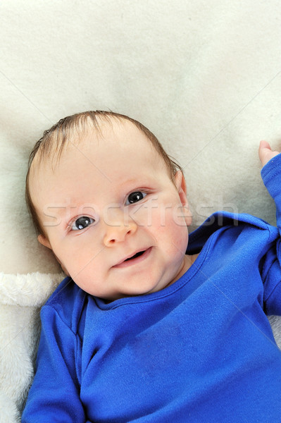 Stok fotoğraf: Küçük · bebek · çok · güzel · beyaz · battaniye · sevmek