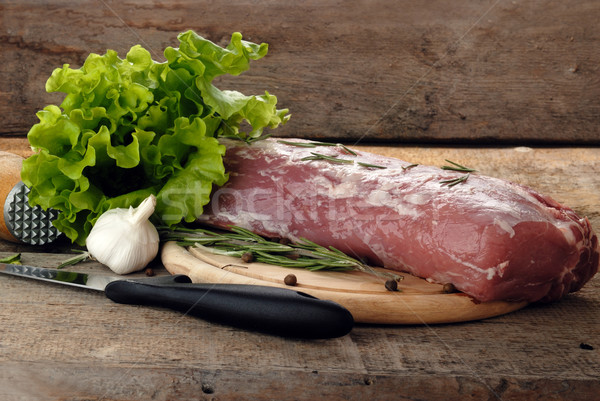 Nyers hús saláta porcelán étel háttér Stock fotó © taden