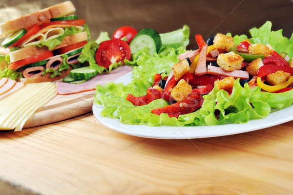 Sandwich salade vers smakelijk plaat Stockfoto © taden