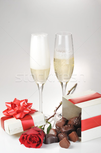  champagne  and chocolate Stock photo © taden