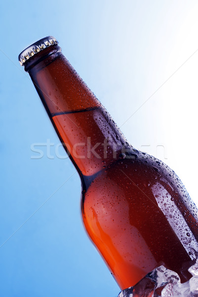 Foto stock: Marrón · botella · cerveza · vidrio · caída · fresco