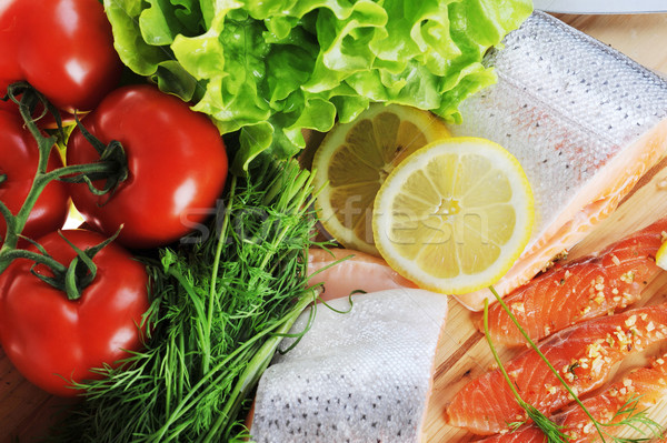 pieces of  salmon Stock photo © taden