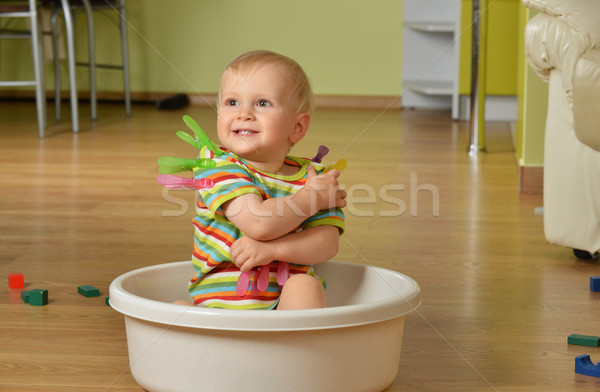 Pequeño nino cute nino sesión blanco Foto stock © taden