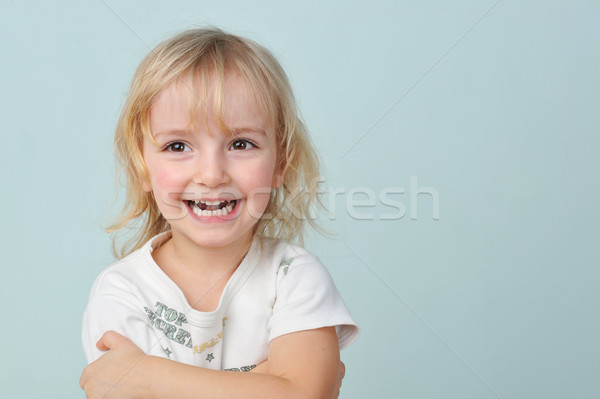 Little girl retrato loiro cara meninas cabeça Foto stock © taden