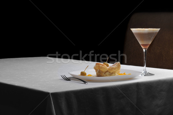  cold coffee  and sweet pastry Stock photo © taden