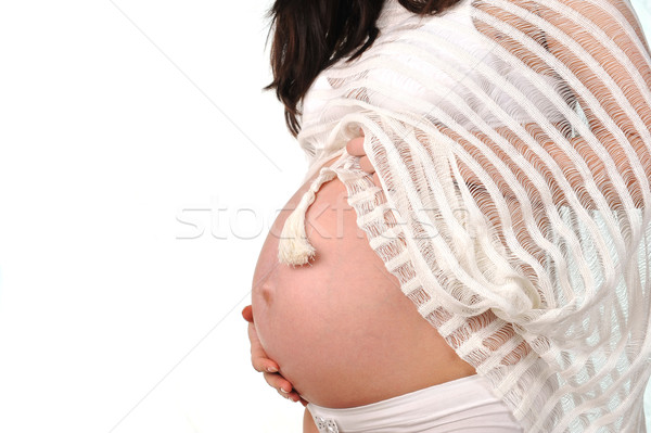 Zwangere vrouw buik jonge zwangere vrouw gelukkig Stockfoto © taden