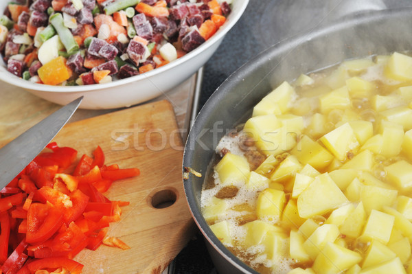 подготовка вкусный растительное продовольствие кухне красный Сток-фото © taden