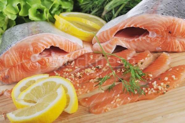 pieces of  salmon Stock photo © taden