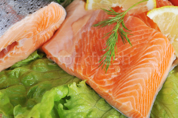 Stock photo: pieces of  salmon